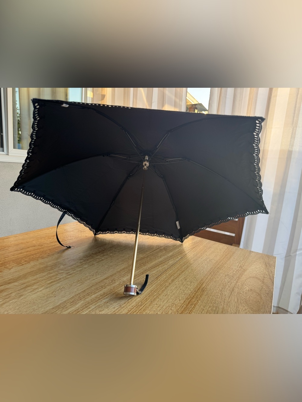 Celine Black Compact Umbrella Parasol - Picture 2 of 10